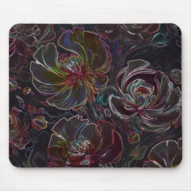 Colourful Modern Abstract Flower Mouse Pad (Front)