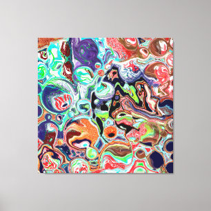 Colourful modern Abstract Fluid Art Canvas Print