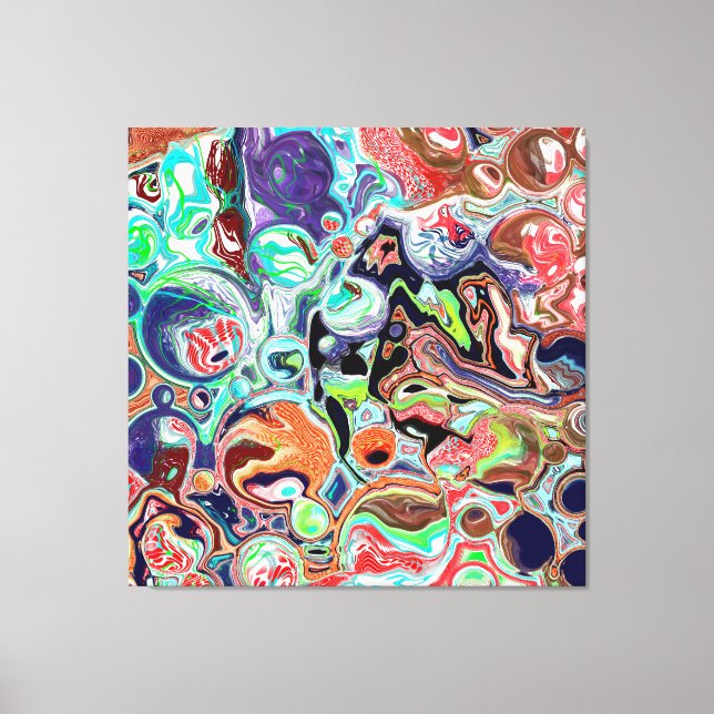 Colourful modern Abstract Fluid Art  Canvas Print (Front)