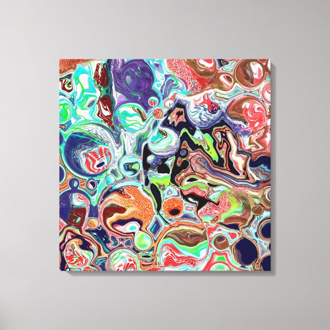 Colourful modern Abstract Fluid Art   Canvas Print (Front)