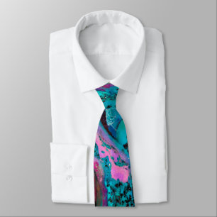 Colourful Modern Abstract Fluid Art Painting Tie