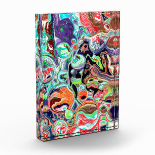 Colourful modern Abstract Fluid Art Photo Block