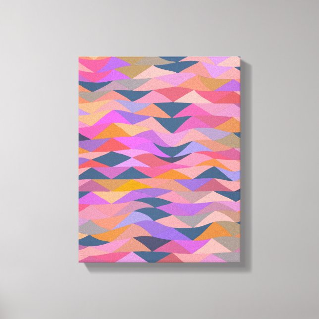 Colourful Modern Abstract Geometric Art in Purple Canvas Print (Front)