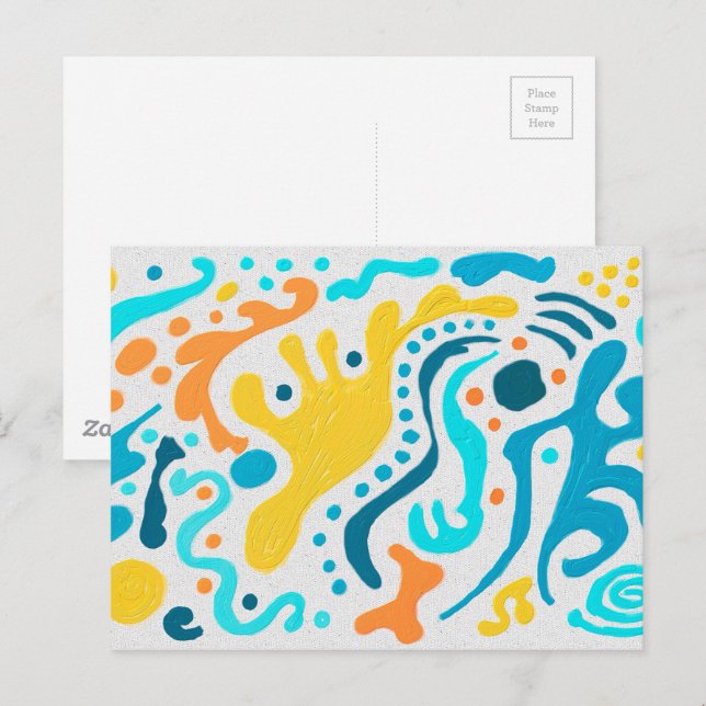 Colourful Modern Abstract Geometric Postcard (Front/Back)