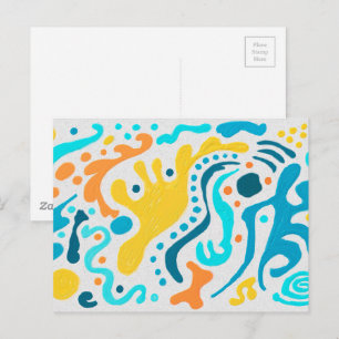 Colourful Modern Abstract Geometric Postcard