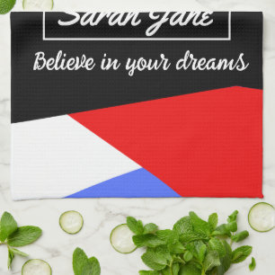Colourful Modern Abstract   inspirational quote Tea Towel
