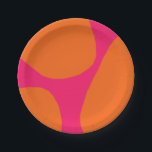 Colourful Modern Abstract Orange and Hot Pink Part Paper Plate<br><div class="desc">This vibrant abstract paper plate design pops with style using a trendy colour scheme of orange and hot pink. It's a good choice for a variety of celebrations from birthday parties to graduations, bridal showers, bachelorette parties, cocktail parties and more. You can personalise this plate with text if you desire...</div>