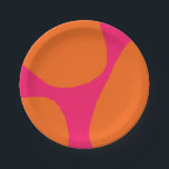 Colourful Modern Abstract Orange and Hot Pink Part Paper Plate<br><div class="desc">This vibrant abstract paper plate design pops with style using a trendy colour scheme of orange and hot pink. It's a good choice for a variety of celebrations from birthday parties to graduations, bridal showers, bachelorette parties, cocktail parties and more. You can personalise this plate with text if you desire...</div>