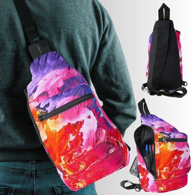 Colourful Modern Abstract Paint All-Over-Print Sling Bag (Colorful Modern Abstract Paint All-Over-Print Sling Bag)