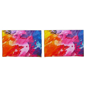 Colourful Modern Abstract Paint Pillowcase