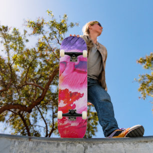 Colourful Modern Abstract Paint Skateboard