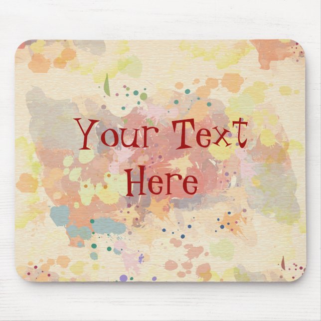 Colourful Modern Abstract Paint Splash Mouse Mat (Front)