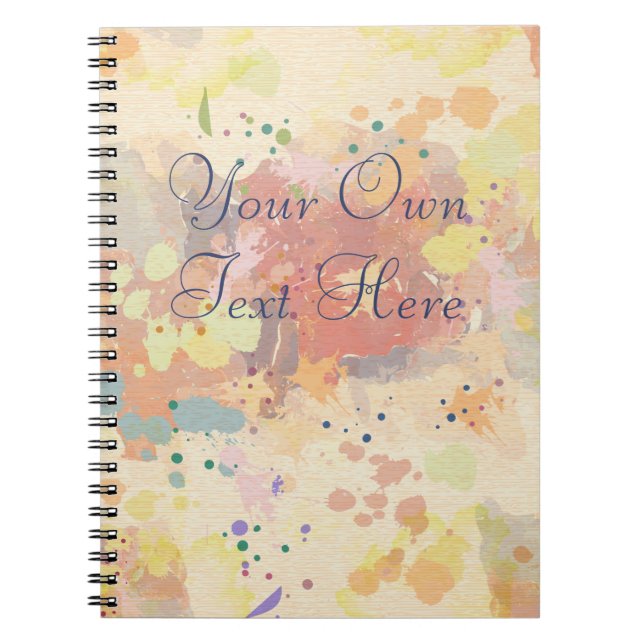 Colourful Modern Abstract Paint Splash Notebook (Front)