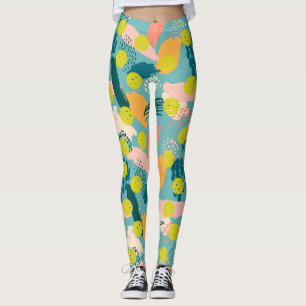 Colourful Modern Abstract Pattern Crazy Pickleball Leggings