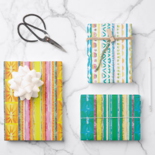Colourful Modern Abstract Patterns Wrapping Paper Sheet