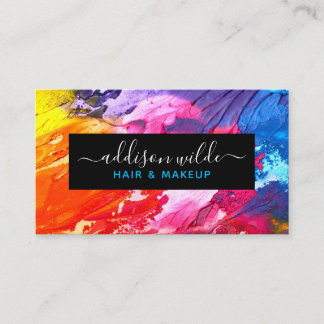 Colourful Modern Abstract Personalised Business Card