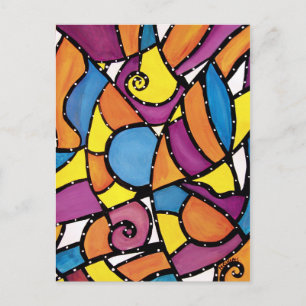 Colourful Modern Abstract Postcard