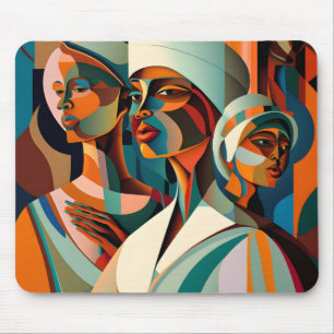 Colourful modern art gallery mouse mat