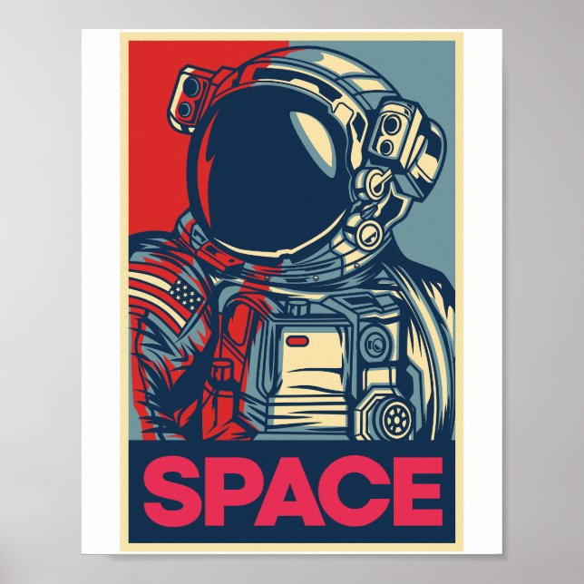 Colourful Modern Astronaut Space Poster (Front)