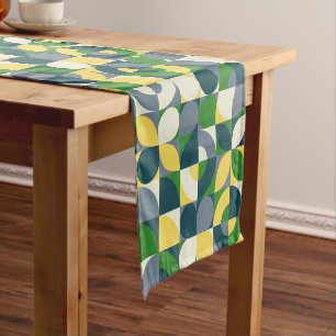 Colourful Modern Bauhaus Abstract Geometric Patter Short Table Runner