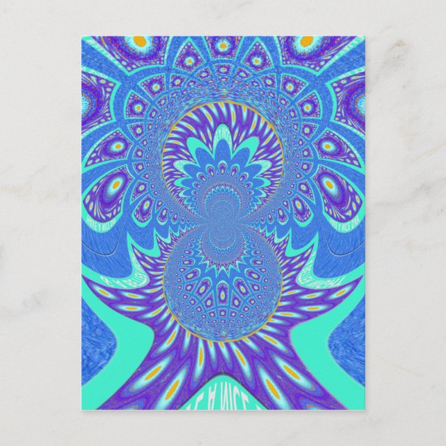 Colourful Modern Blue pattern art design Postcard (Front)