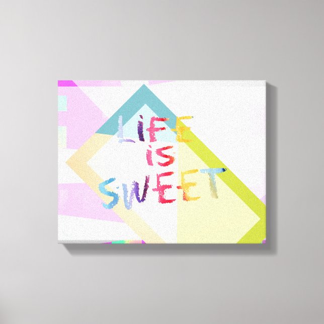 colourful modern canvas wall art quote (Front)