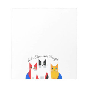 Colourful Modern Cats Notepad for Pet Lovers