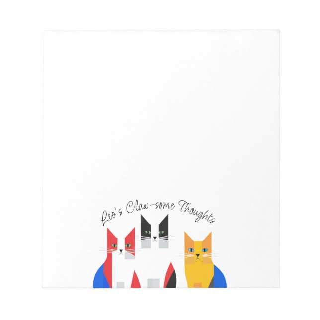 Colourful Modern Cats Notepad for Pet Lovers (Front)