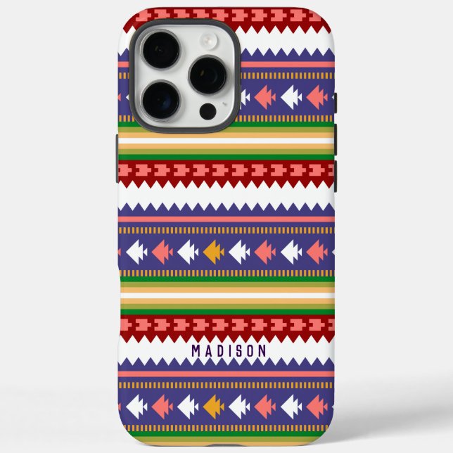 Colourful Modern Ceometric Pattern Personalised Case-Mate iPhone Case (Back)