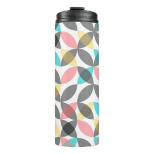 Colourful, modern, cheerful circular geometric thermal tumbler