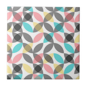 Colourful, modern, cheerful circular geometric tile