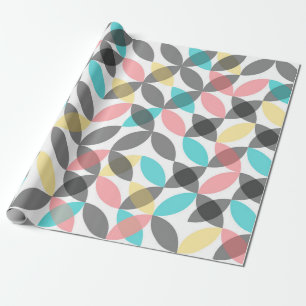 Colourful, modern, cheerful circular geometric wrapping paper