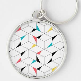 Colourful, modern, cheerful, trendy happy cubes key ring