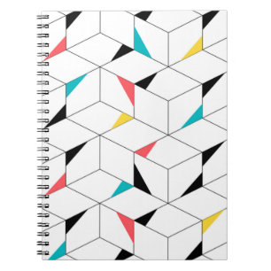 Colourful, modern, cheerful, trendy happy cubes notebook