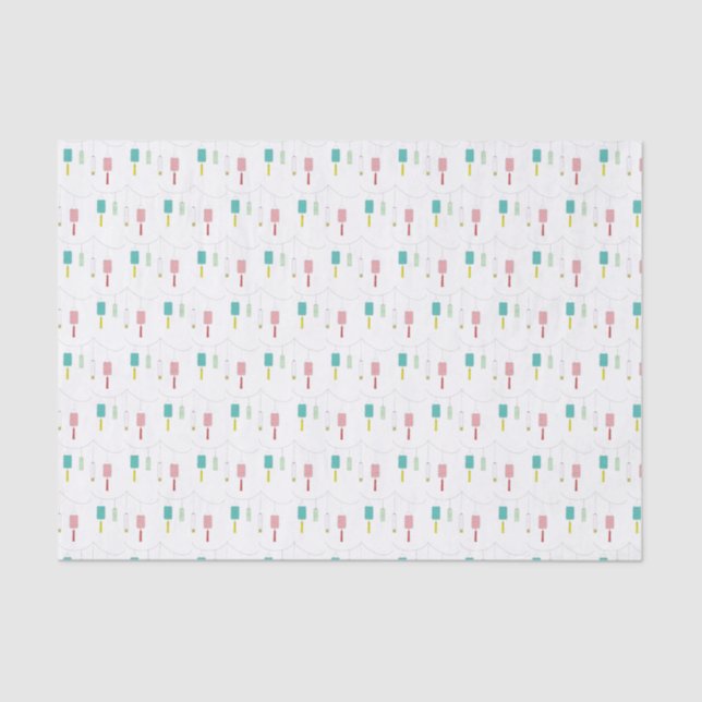 Colourful Modern Chinese Lantern Minimalist Patter Tissue Paper (Front)