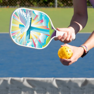 Colourful Modern Christian Pickle ball Paddle