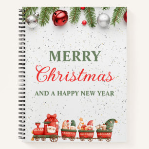 Colourful Modern Christmas Day 8.5" x 11" Spiral Notebook