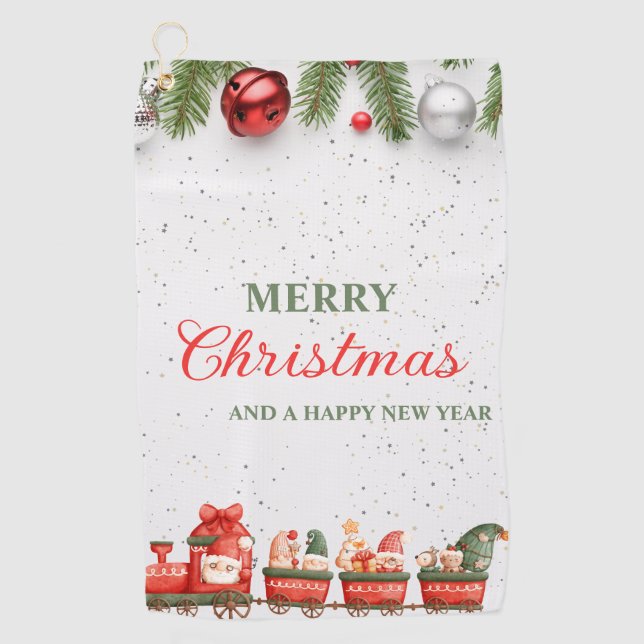 Colourful Modern Christmas Day Custom Best  Golf Towel (Front)
