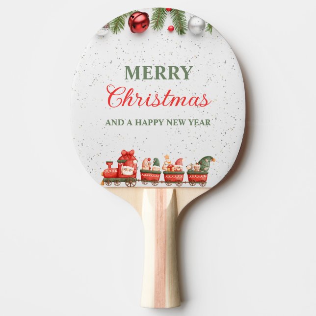 Colourful Modern Christmas Day Ping pong paddles (Front)
