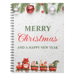 Colourful Modern Christmas Day Spiral Photo Notebook