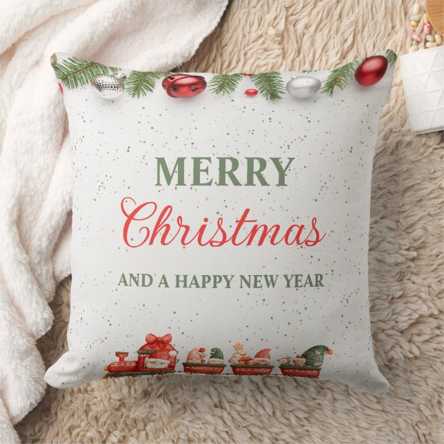 Colourful Modern Christmas Day Throw Pillow 20" (Blanket)