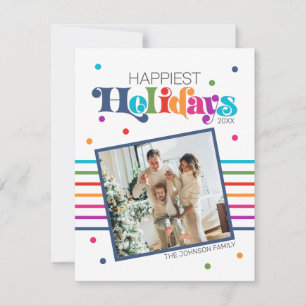 Colourful Modern Christmas Family Photo Holiday Card