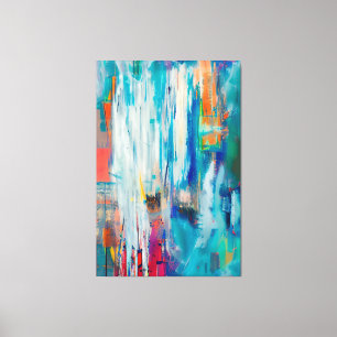 Colourful Modern Contemporary Abstract Art Canvas Print