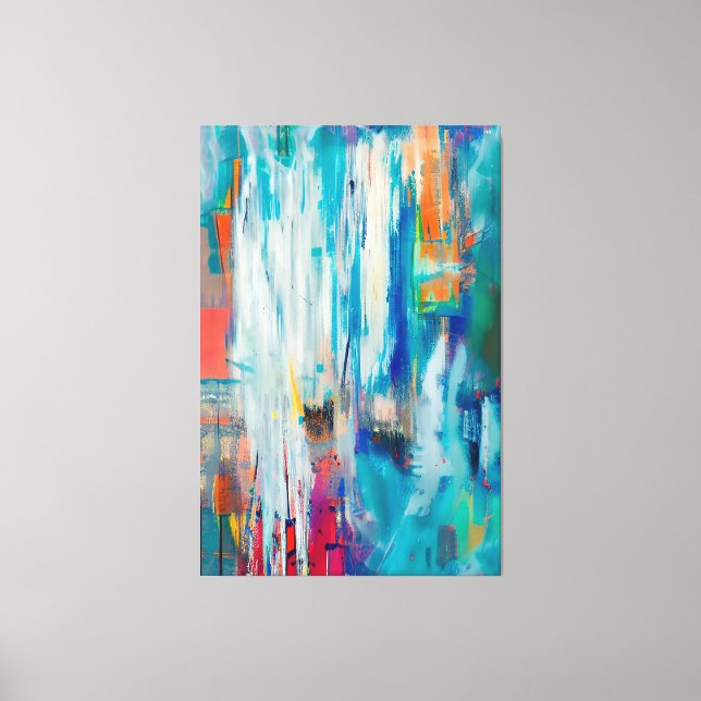 Colourful Modern Contemporary Abstract Art Canvas Print (Front)