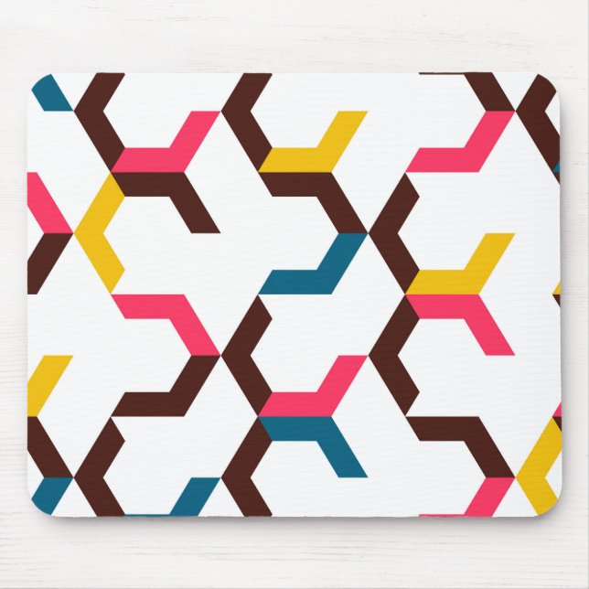 Colourful, modern, cool trendy chevron arrow mouse mat (Front)