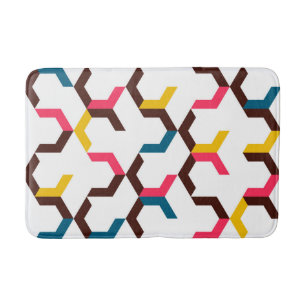 Colourful, modern, cool trendy chevron arrow shape bath mat