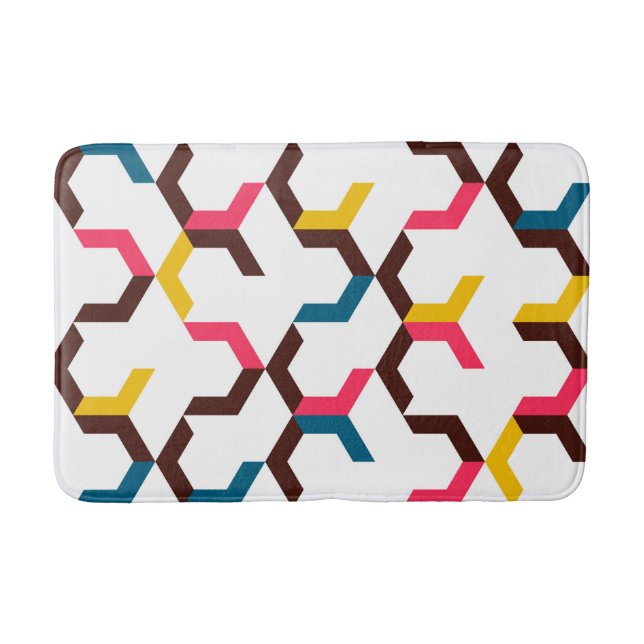 Colourful, modern, cool trendy chevron arrow shape bath mat (Front)
