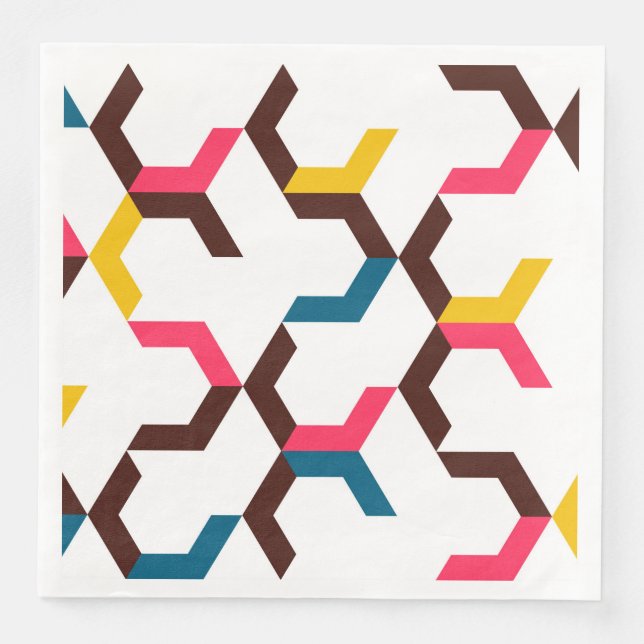 Colourful, modern, cool trendy chevron arrow shape napkin (Front)