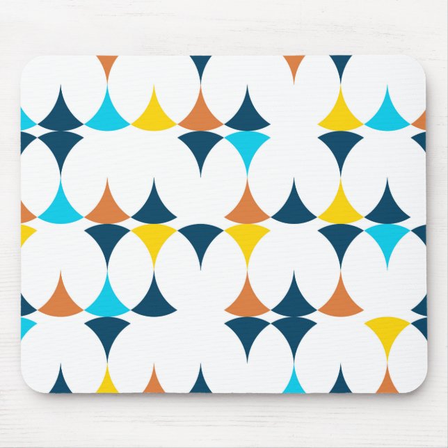 Colourful, modern, cool, trendy geometric shapes mouse mat (Front)