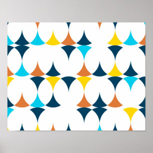 Colourful, modern, cool, trendy geometric shapes poster